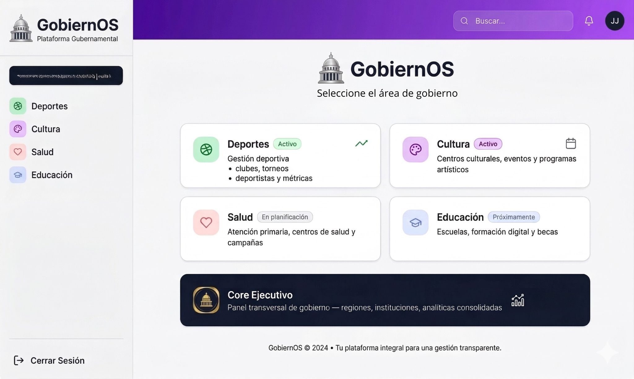 GobiernOS — Plataforma de gestión gubernamental